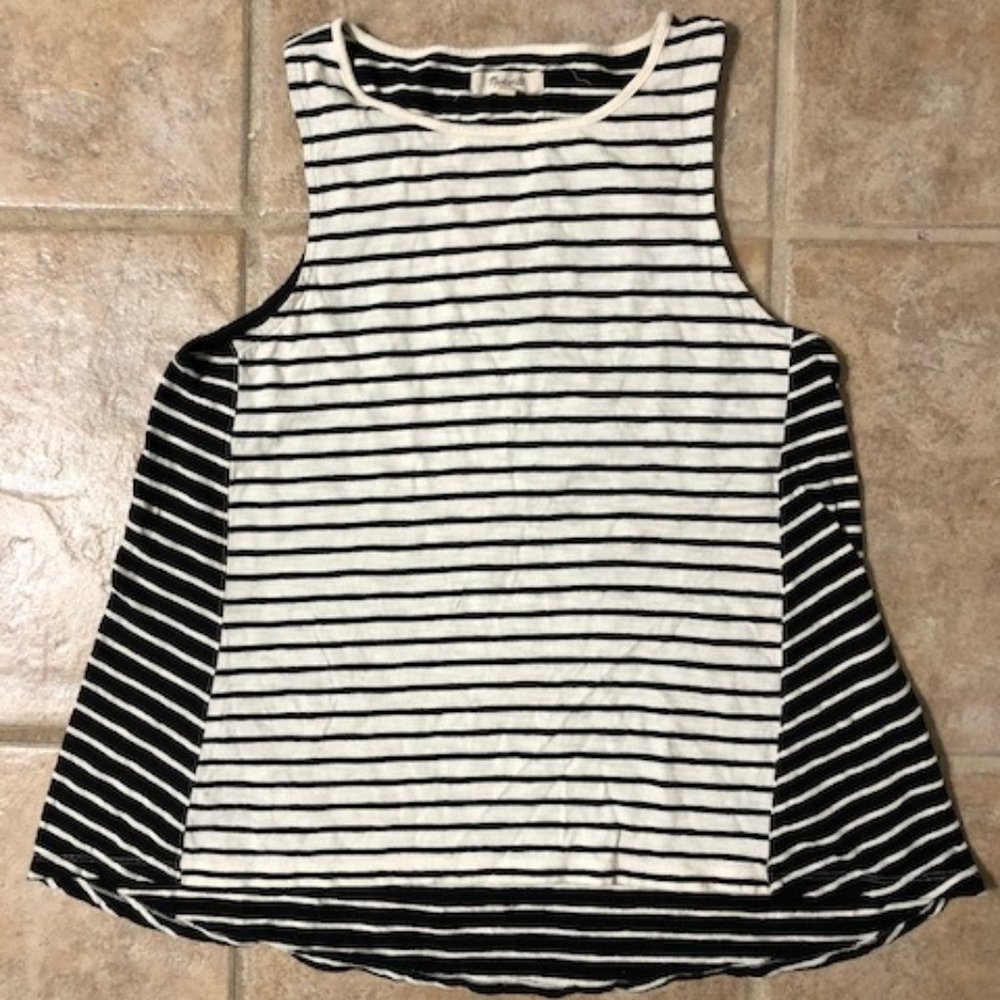 Madewell Black & White Striped Sleeveless Tank Size S